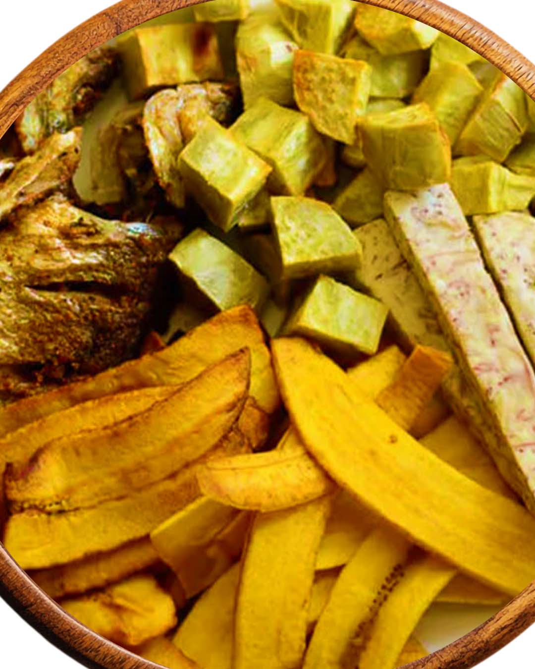 Nigeria Fried Potatoes Plantain Yam Combo Nigerian Food naija home food Lagos personal chef Ama Cuisine Ecstasy Foods