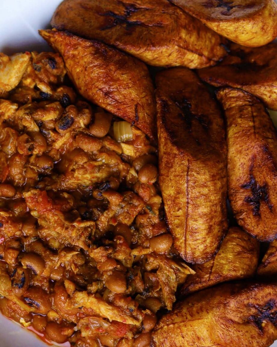 Nigerian Food Dodo Porridge Beans Plantain Nigerian Beans Pot Nigeria Meal Calabar Kitchen Chef Native Soup naija home food Lagos Ama Cuisine Ecstasy Foods