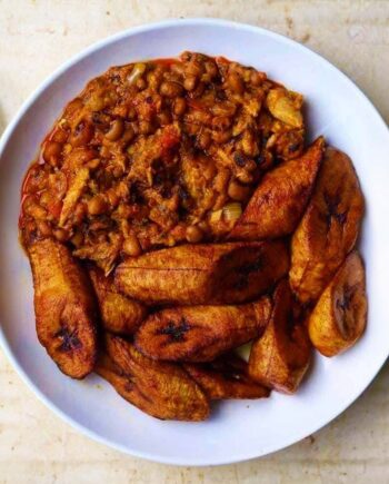 Nigerian Food Fried Dodo Porridge Beans Plantain Nigerian Beans Pot Nigeria Meal Calabar Kitchen Chef naija home food Lagos Ama Cuisine Ecstasy Foods