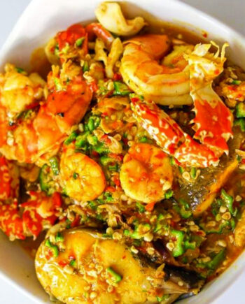 Nigerian Food Seafood Okro Soup Vegetable Okro Soup Nigeria Soup Seafood Soup Calabar Chef Native Soup naija home food Lagos personal chef Ama Cuisine Ecstasy Foods