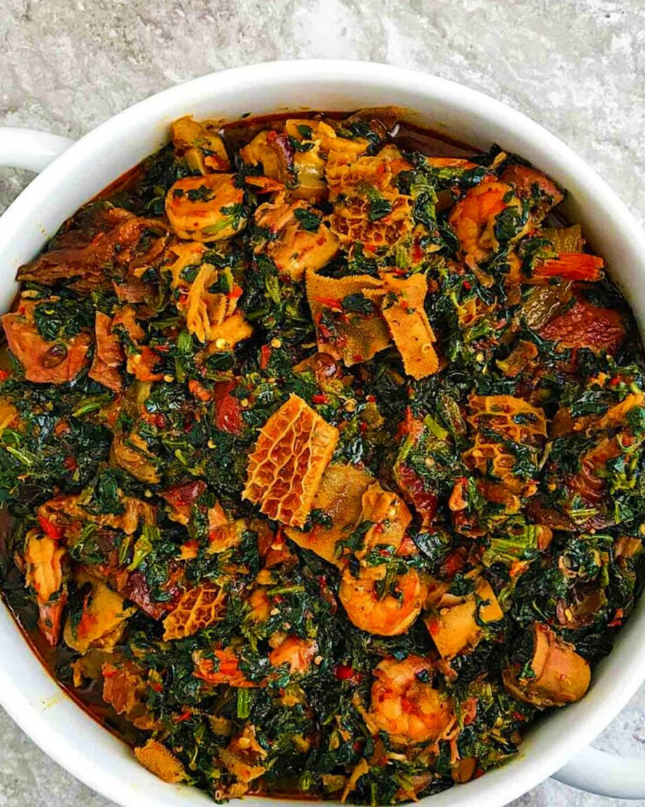 Nigerian Food Yoruba Efo Riro Soup Vegetable Efo Riro Soup Nigeria Soup Seafood Soup Calabar Chef Native Soup naija home food Lagos personal chef Ama Cuisine Ecstasy Foods