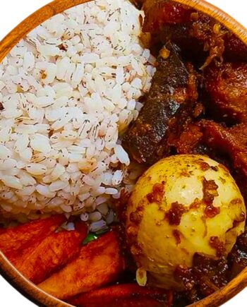 Nigeria Ofada RIce Red Ofada Sauce Egg Nigerian Food naija home food Lagos personal chef Ama Cuisine Ecstasy Foods