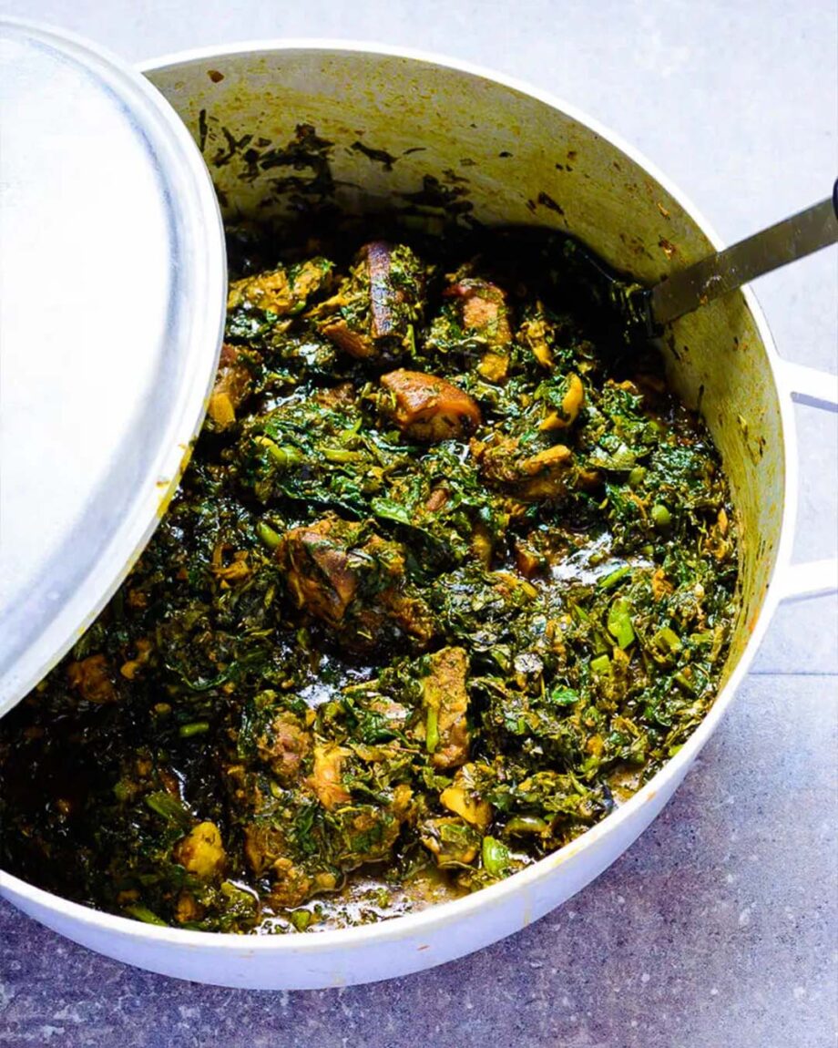 Nigerian Food Afang Soup Pot Nigeria Soup Vegetable Soup Calabar Native Soup naija home food Lagos personal chef Ama Cuisine Ecstasy Foods