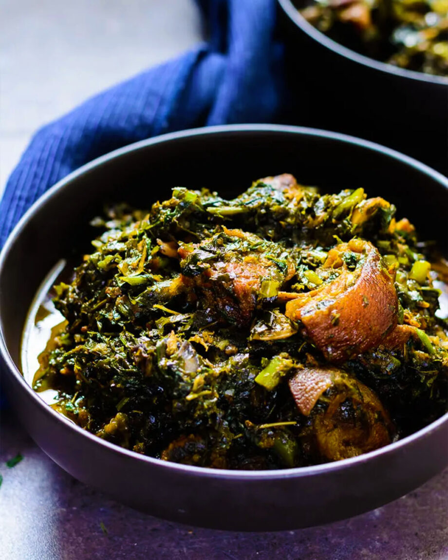 Nigerian Food Afang Soup VEgetable Soup Calabar Native Soup naija home food Lagos personal chef Ama Cuisine Ecstasy Foods
