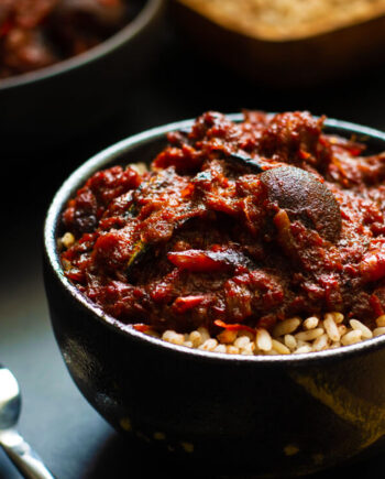 Ofada Rice + Red Ofada Sauce