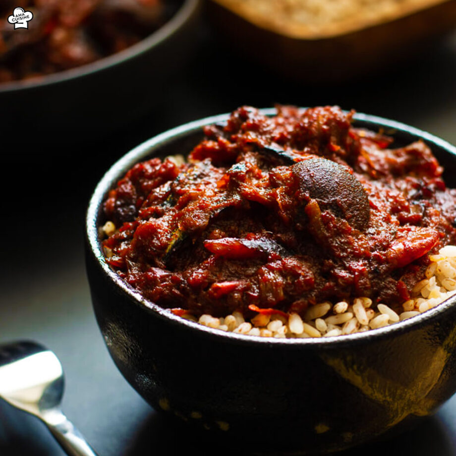 Ofada Rice + Red Ofada Sauce