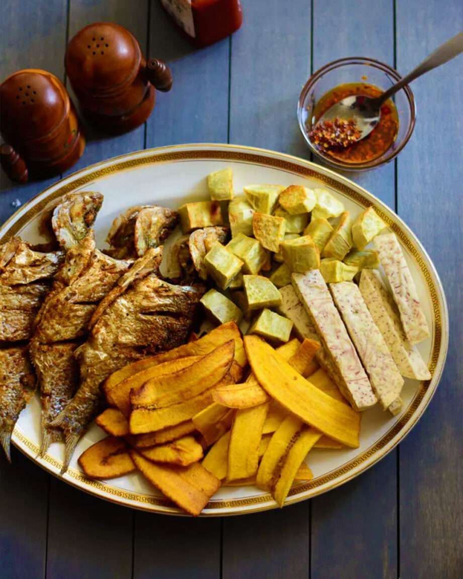 fried plantain fried yam fried potatoes fried fish naija home food Lagos kitchen fast food restaurant