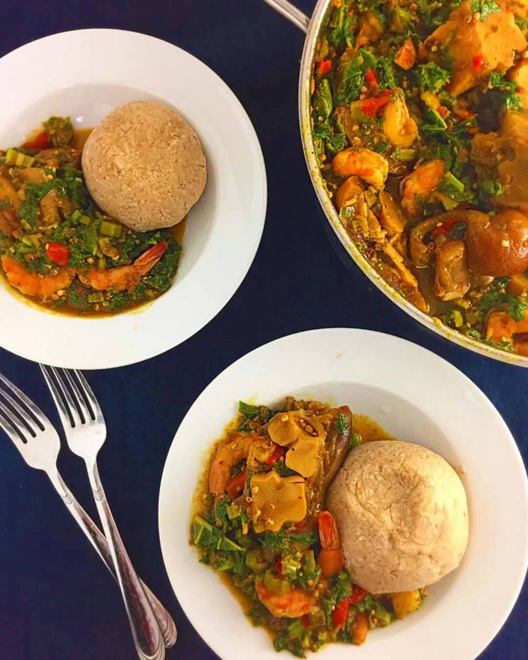 Nigerian Food Vegetable Okro Soup Okra Soup Nigeria Soup Lagos Restaurant Chef Native Soup naija home food Lagos personal chef Ama Cuisine Ecstasy Food Naija Home Food