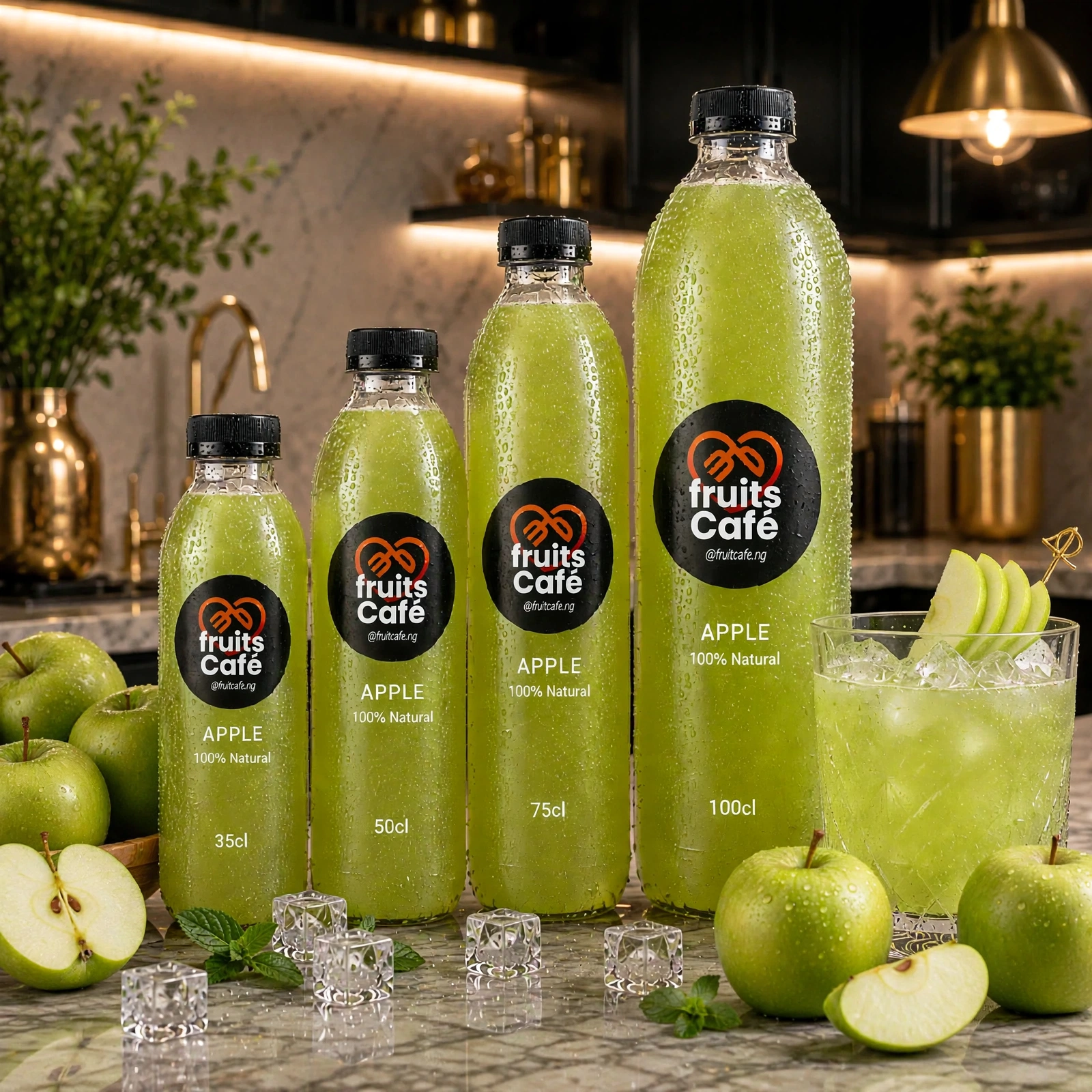 Order Fresh Green Apple Juice from Fruits Café cold pressed and delivered same day