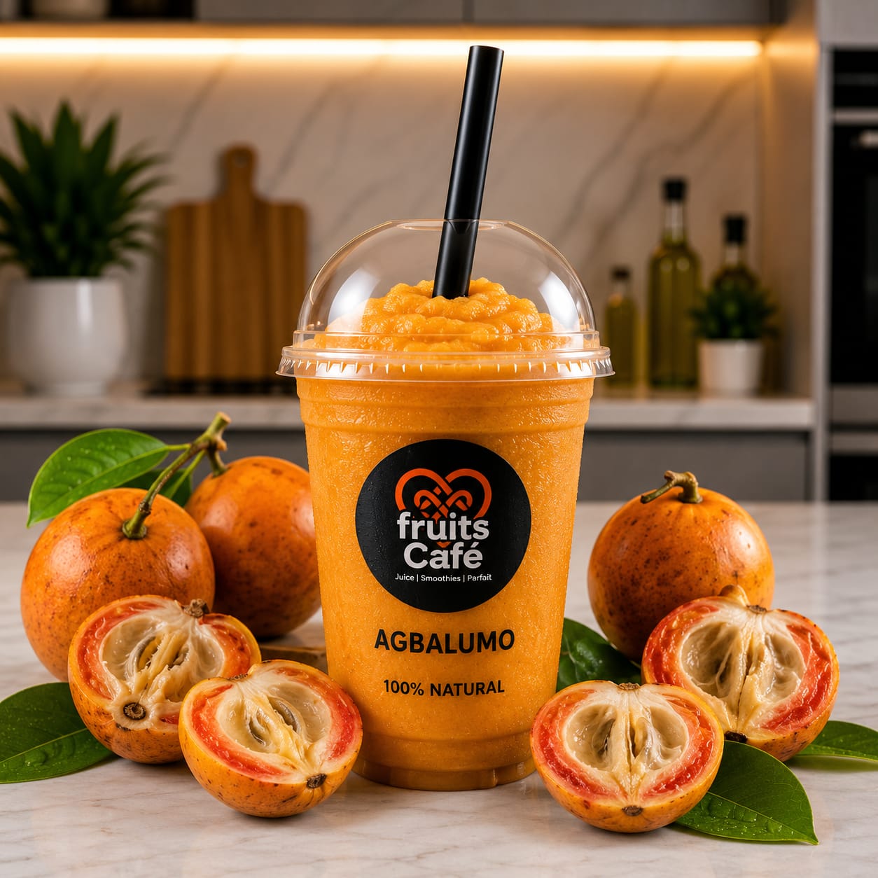 Savor the nostalgic taste of 100% real Agbalumo with the Fruits Café Agbalumo Smoothie. Creamy, tangy, and rich in Vitamin C. Freshly blended in Lagos for a limited time!