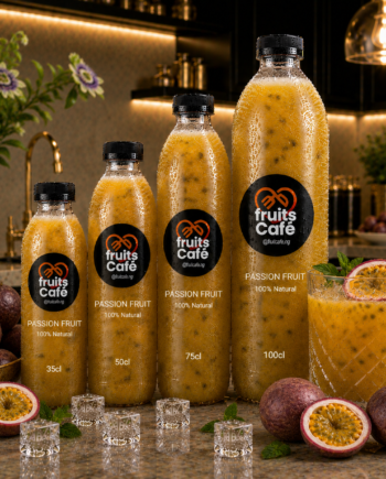 Indulge in the intense, aromatic power of 100% pure Passion Fruit Juice from Fruits Café Lagos. Cold-pressed for relaxation and skin health. Fresh delivery across Lagos!